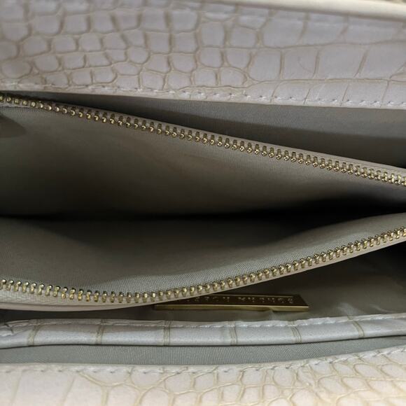 Sondra Roberts | Faux Crocodile Embossed Convertible Clutch Crossbody Bag | Nude - Picture 10 of 14